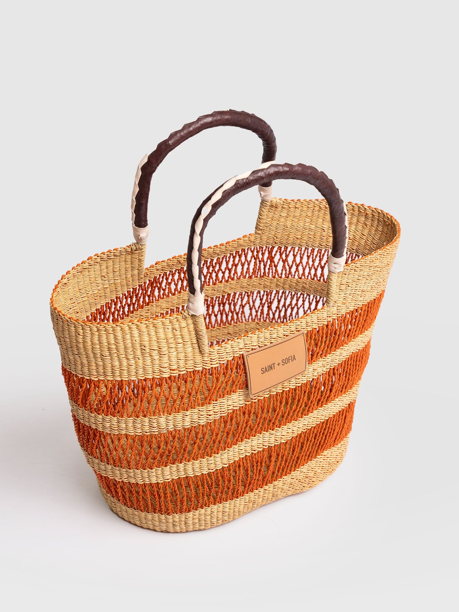 Simone Basket Bag - Orange - Women's Handbags | Saint + Sofia® EU